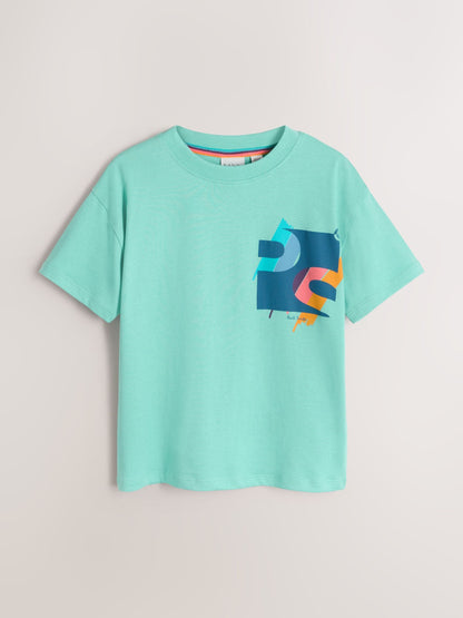 Dsiney Kidz - Paul Smith Junior White/Blue/Green Graphic T-Shirts 3 Pack image 2