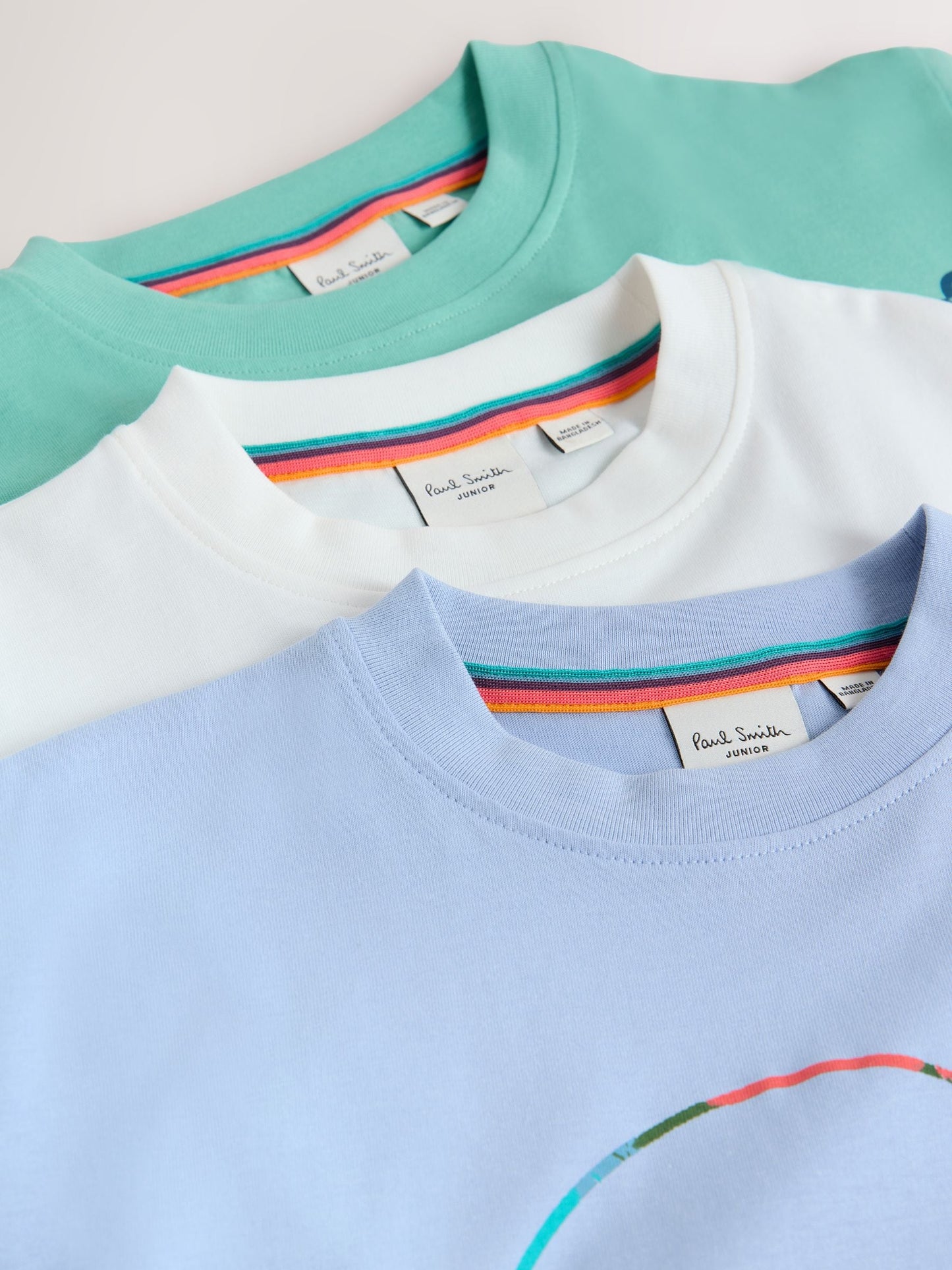 Dsiney Kidz - Paul Smith Junior White/Blue/Green Graphic T-Shirts 3 Pack image 7