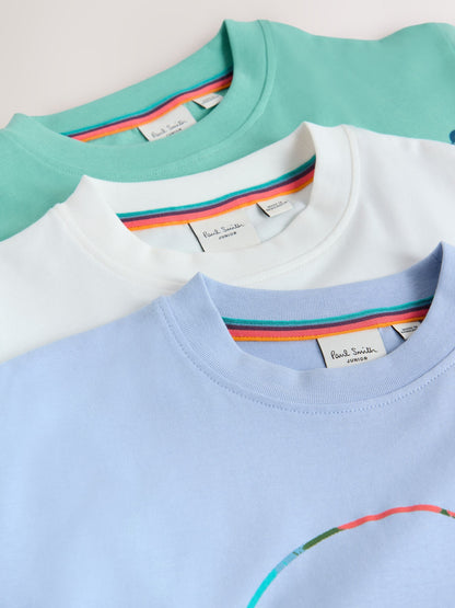 Dsiney Kidz - Paul Smith Junior White/Blue/Green Graphic T-Shirts 3 Pack image 7