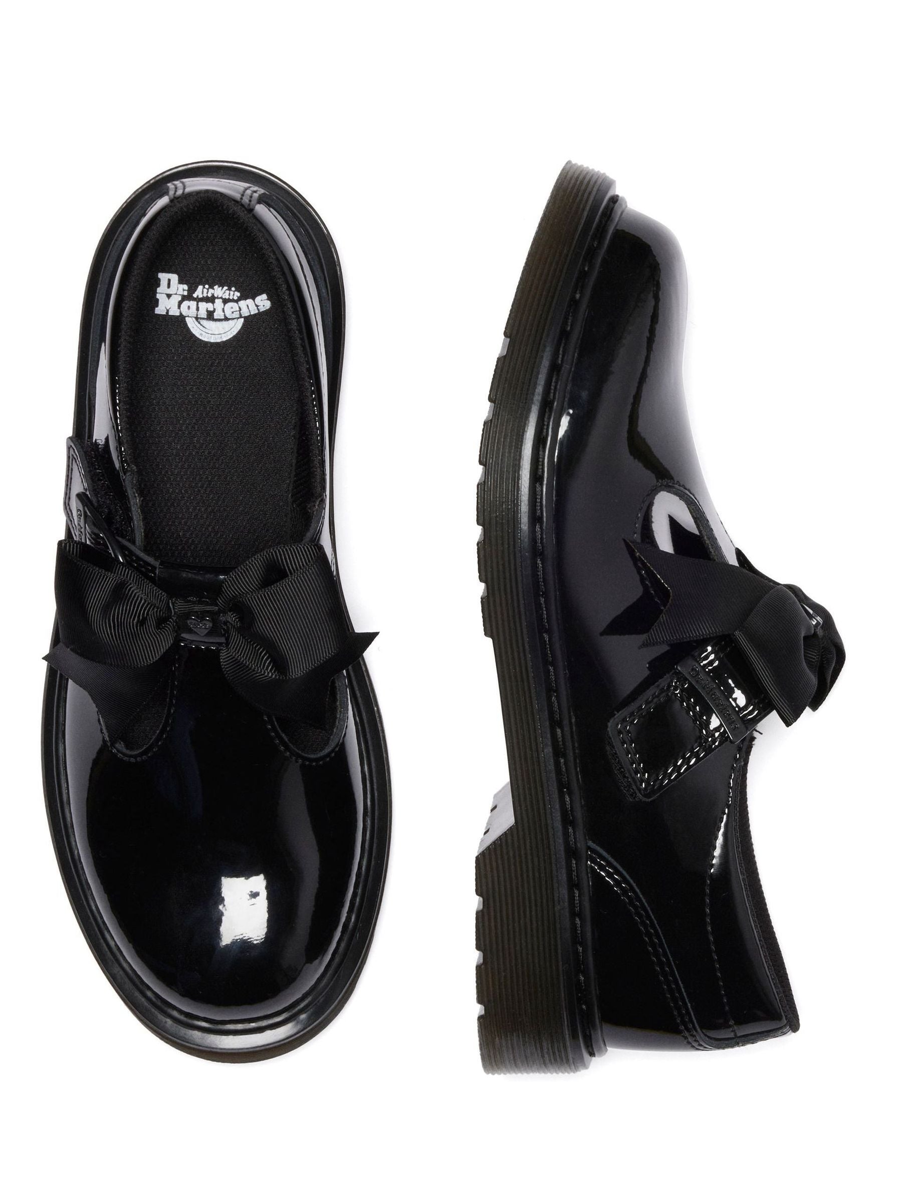 Dr. Martens Black Polley II Bow Y Patent Lamper Shoes image 2