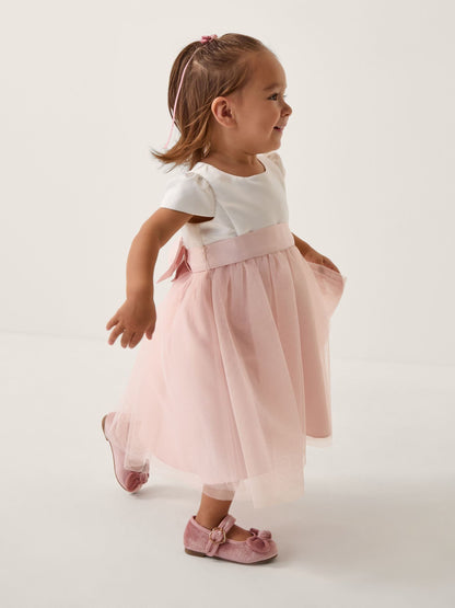 Monsoon Pink Baby Satin Bridesmaid Dress image 1
