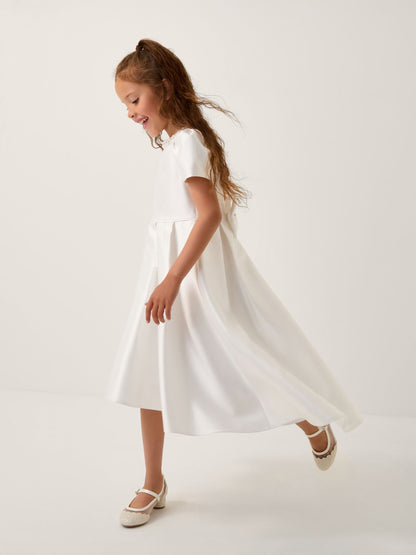 Monsoon White Isabella Short Sleeve Pearl Effect Embellished Dress image 1