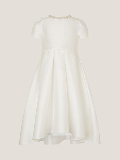 Monsoon White Isabella Short Sleeve Pearl Effect Embellished Dress image 2
