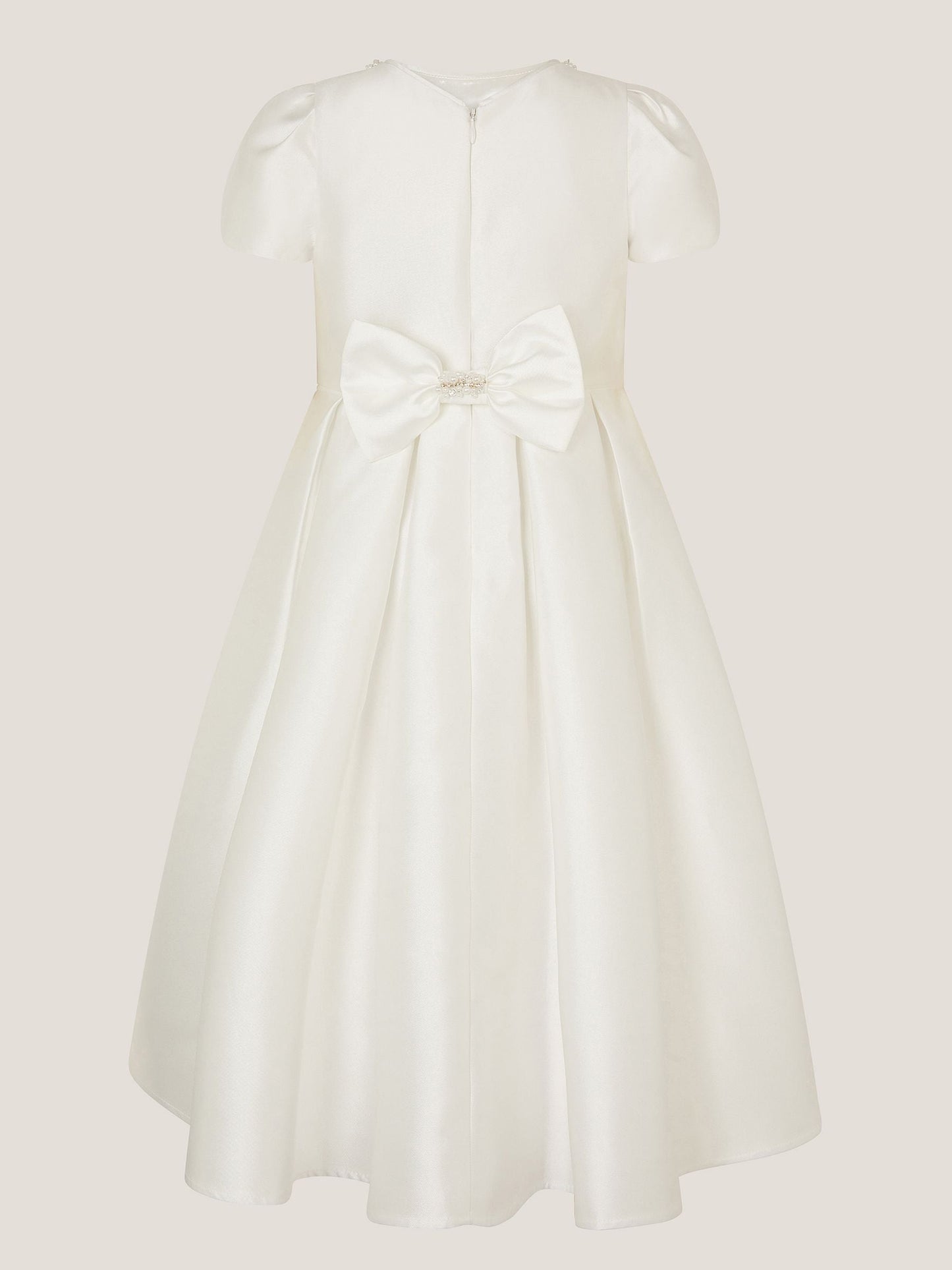 Monsoon White Isabella Short Sleeve Pearl Effect Embellished Dress image 3