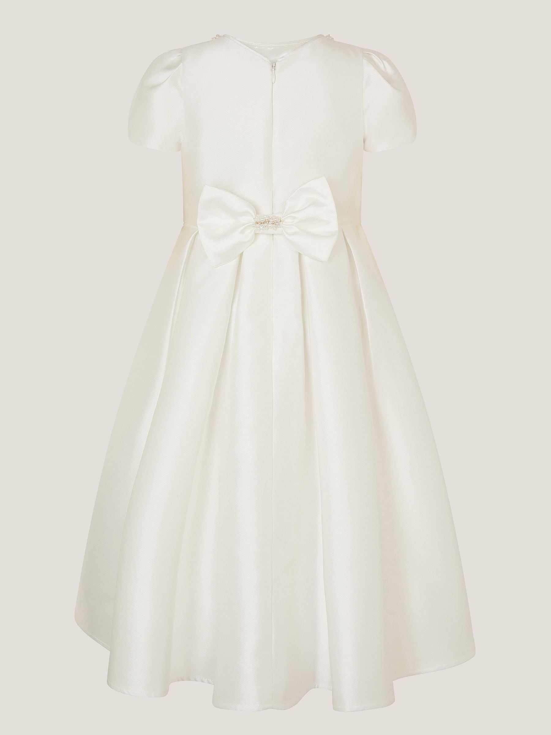 Monsoon White Isabella Short Sleeve Pearl Effect Embellished Dress image 3