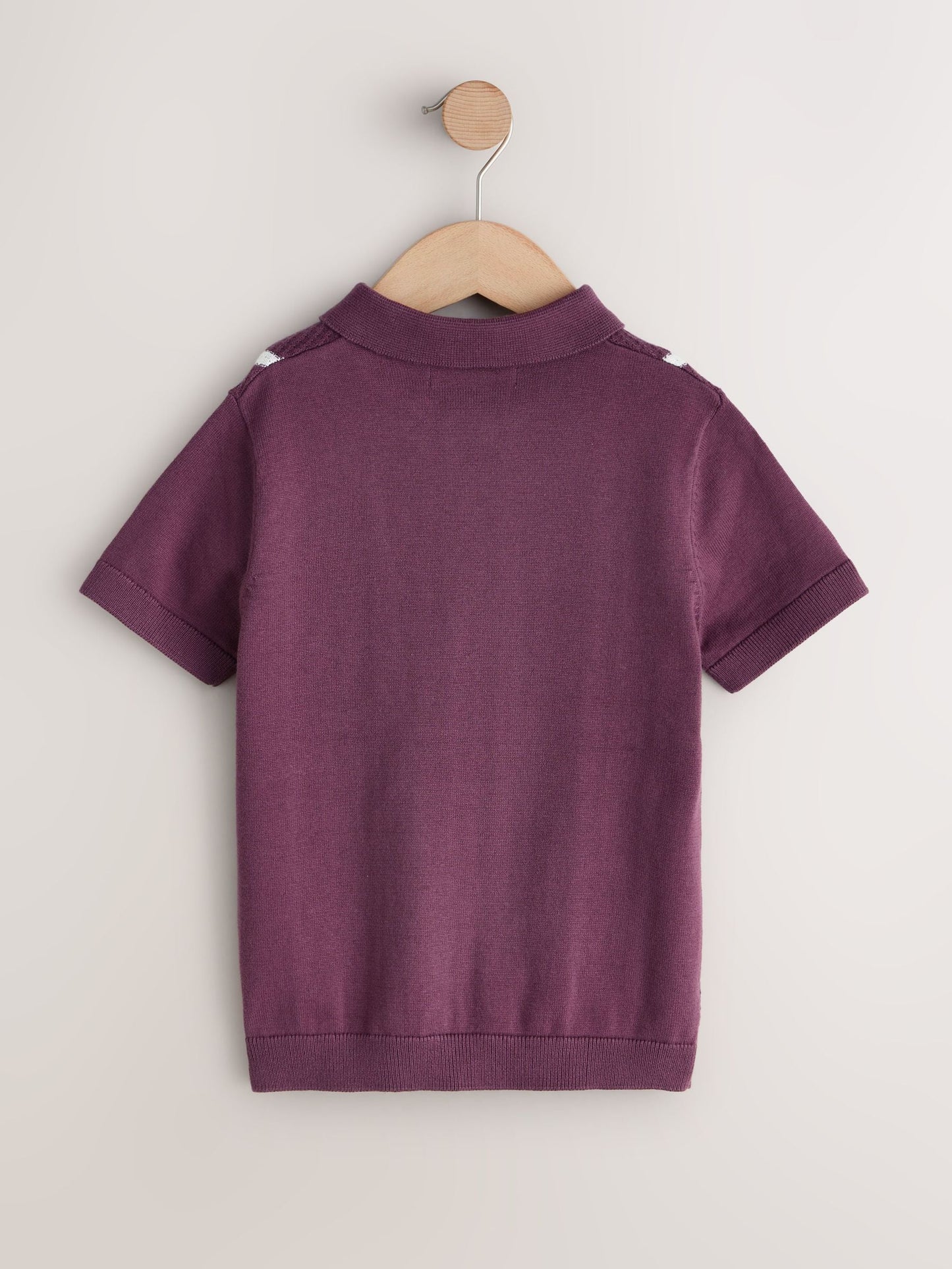 Dsiney Kidz - Plum Purple Knitted Button Neck Polo Shirt (3-16yrs) image 2