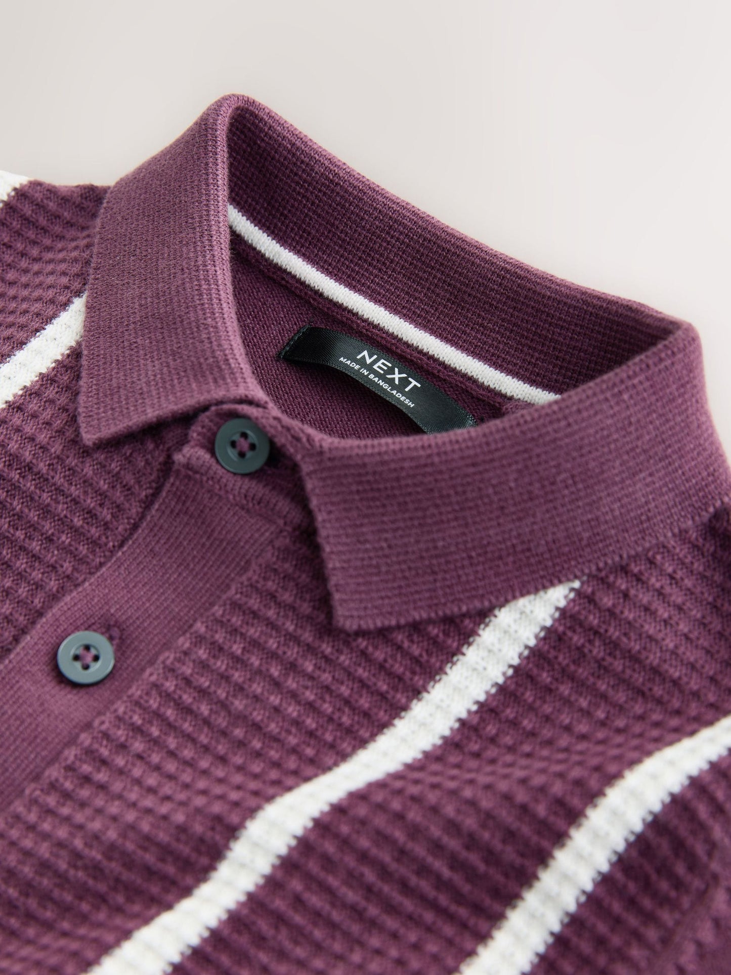 Dsiney Kidz - Plum Purple Knitted Button Neck Polo Shirt (3-16yrs) image 3