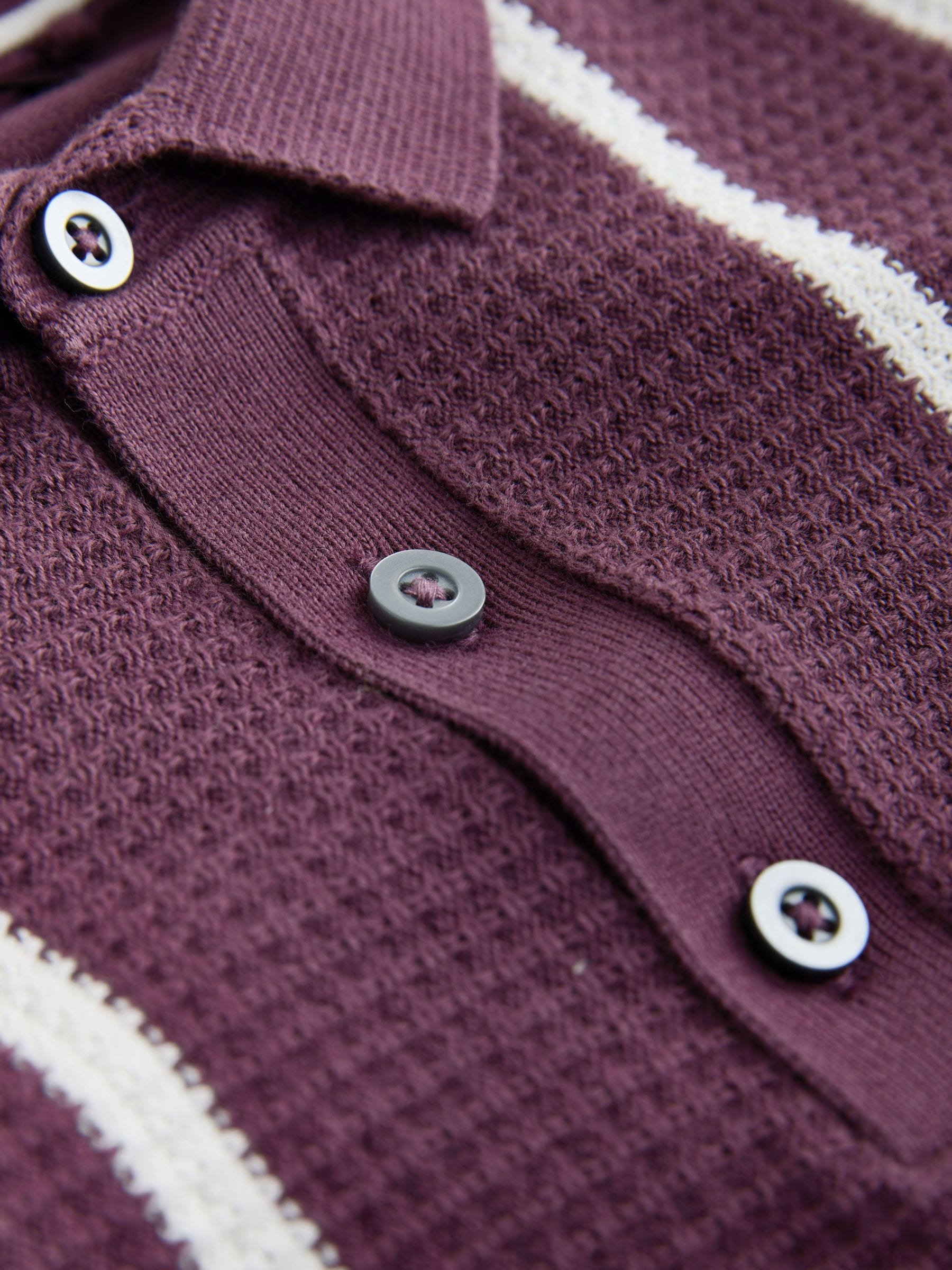 Dsiney Kidz - Plum Purple Knitted Button Neck Polo Shirt (3-16yrs) image 4