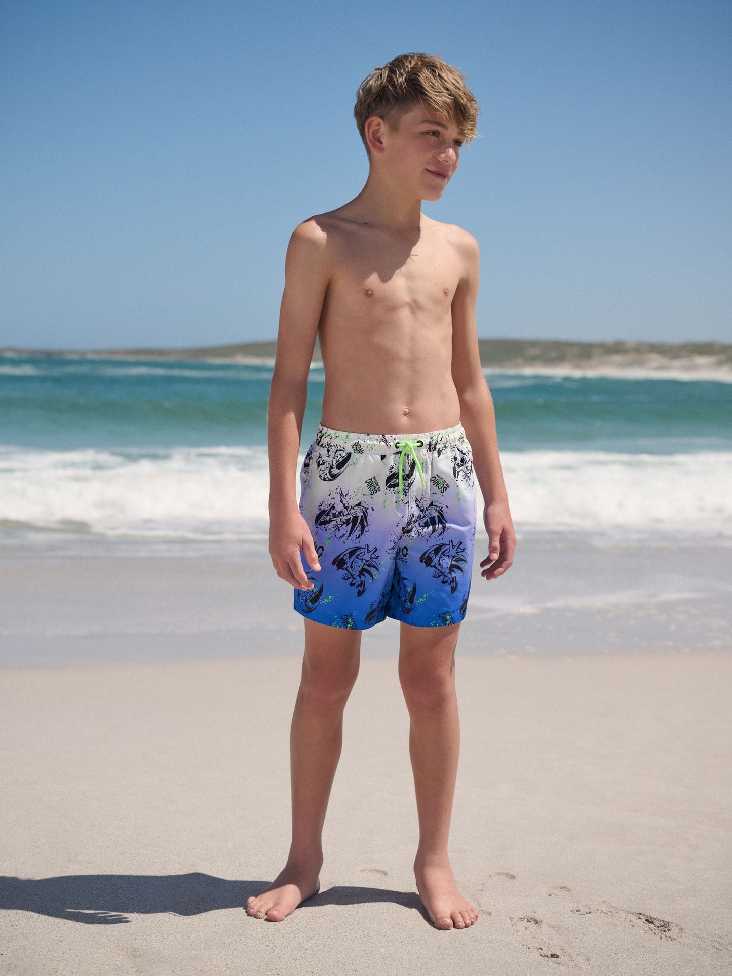 Dsiney Kidz - White/Blue Sonic Swim Shorts (3-16yrs) image 2