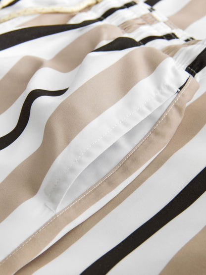 Neutral Stripe Swim Shorts and Shirt Set (3-16yrs) image 6