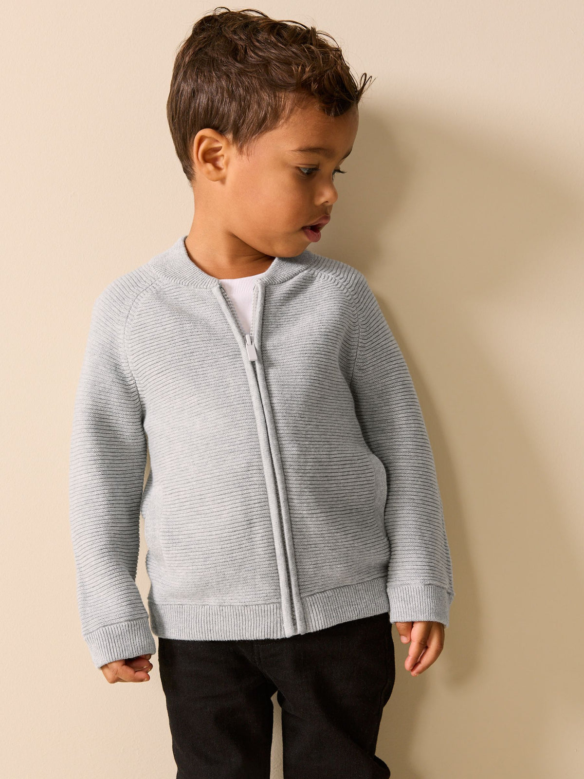 Grey Zip Through Cardigan (3mths-7yrs) - image 1