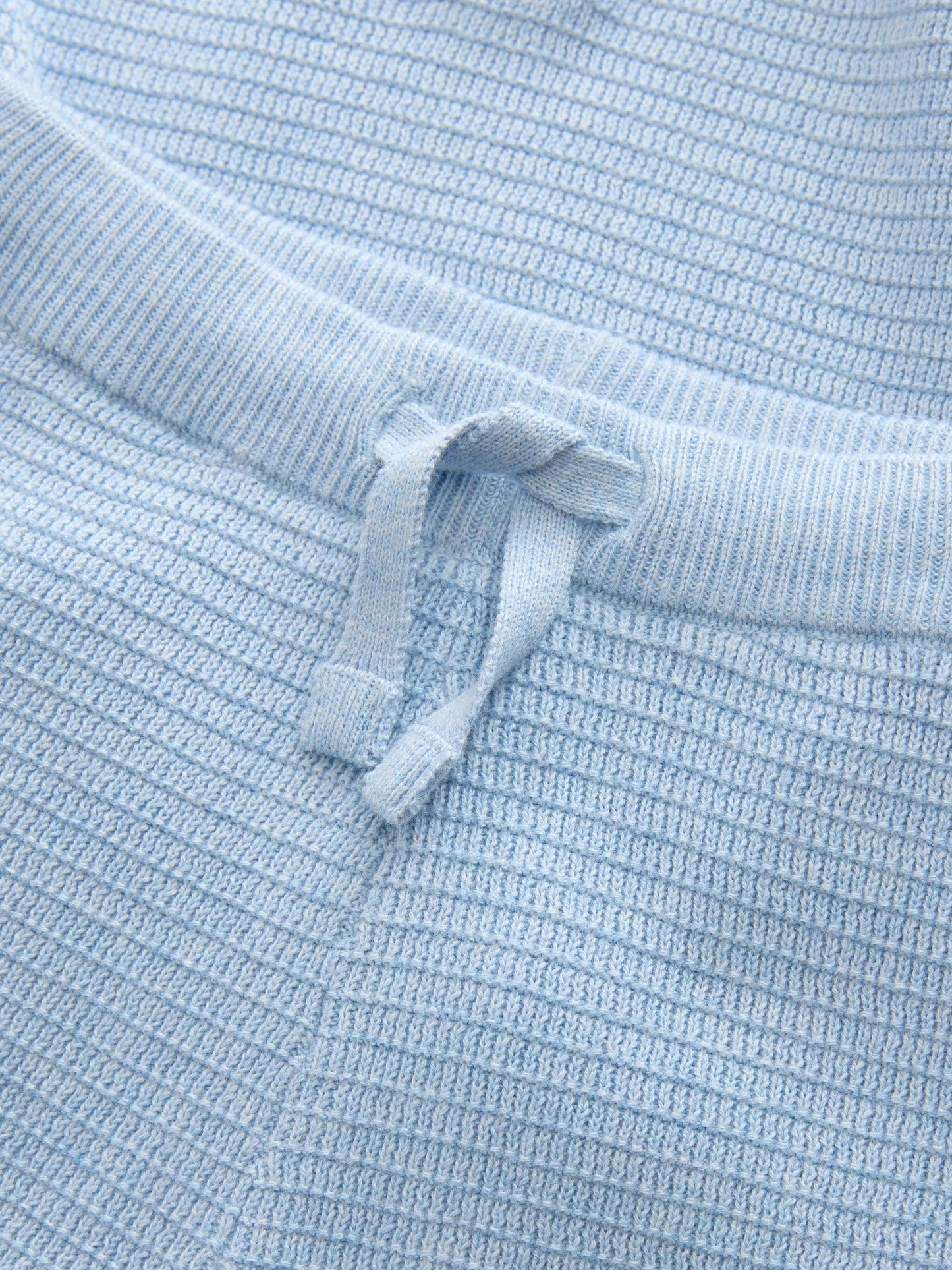 Blue Knitted Button Neck Polo Shirt and Shorts Set (3mths-10yrs) image 8