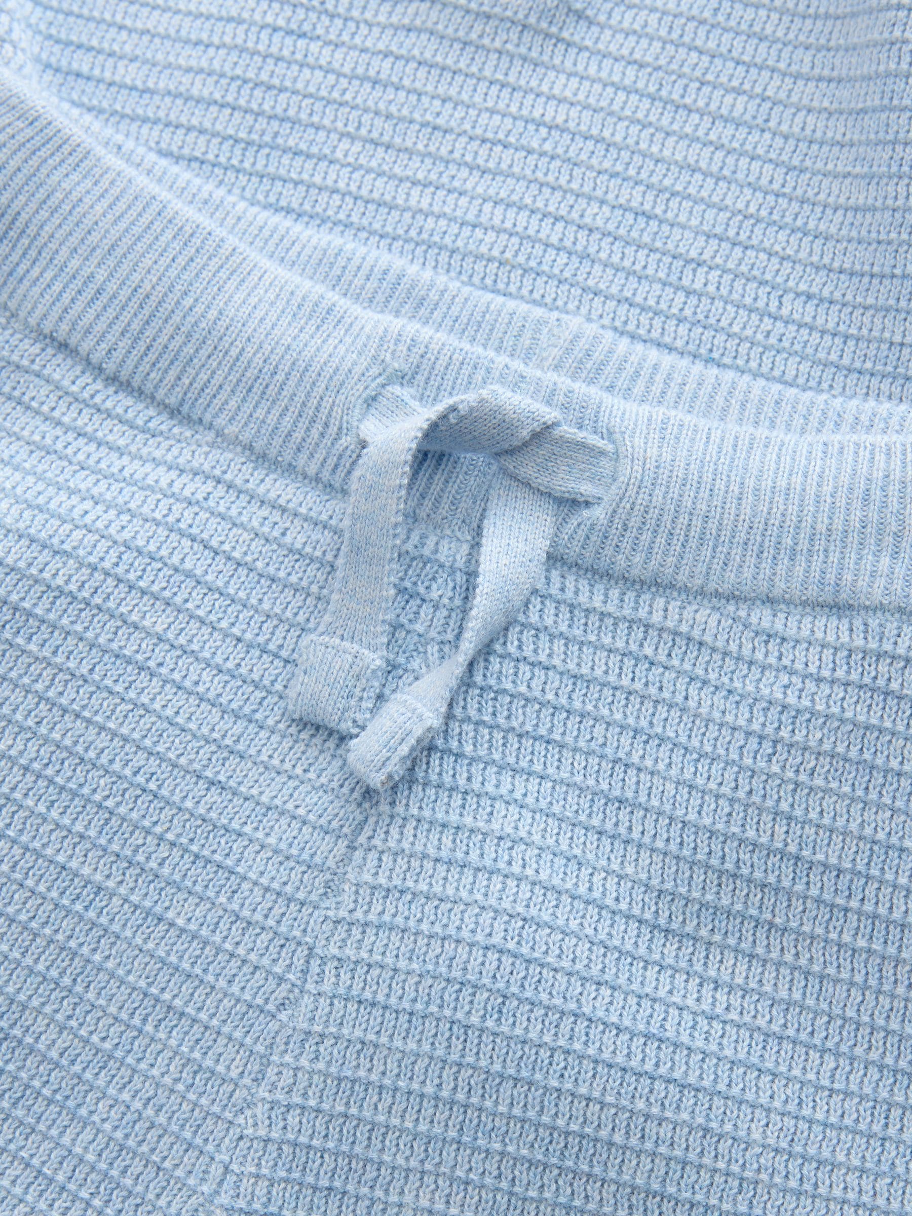Blue Knitted Button Neck Polo Shirt and Shorts Set (3mths-10yrs) image 8
