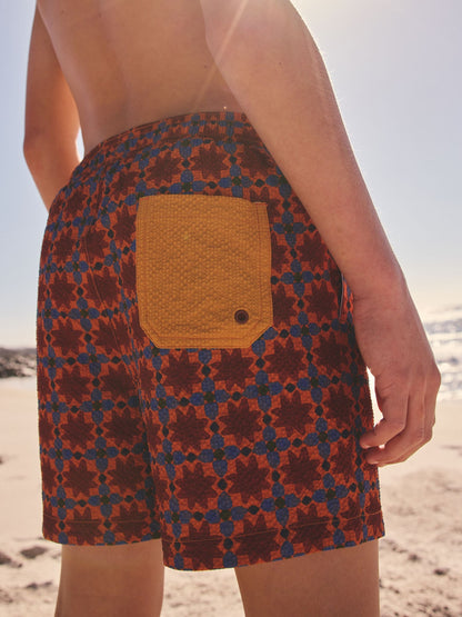 Rust Brown Printed Swim Shorts (3-16yrs) image 5