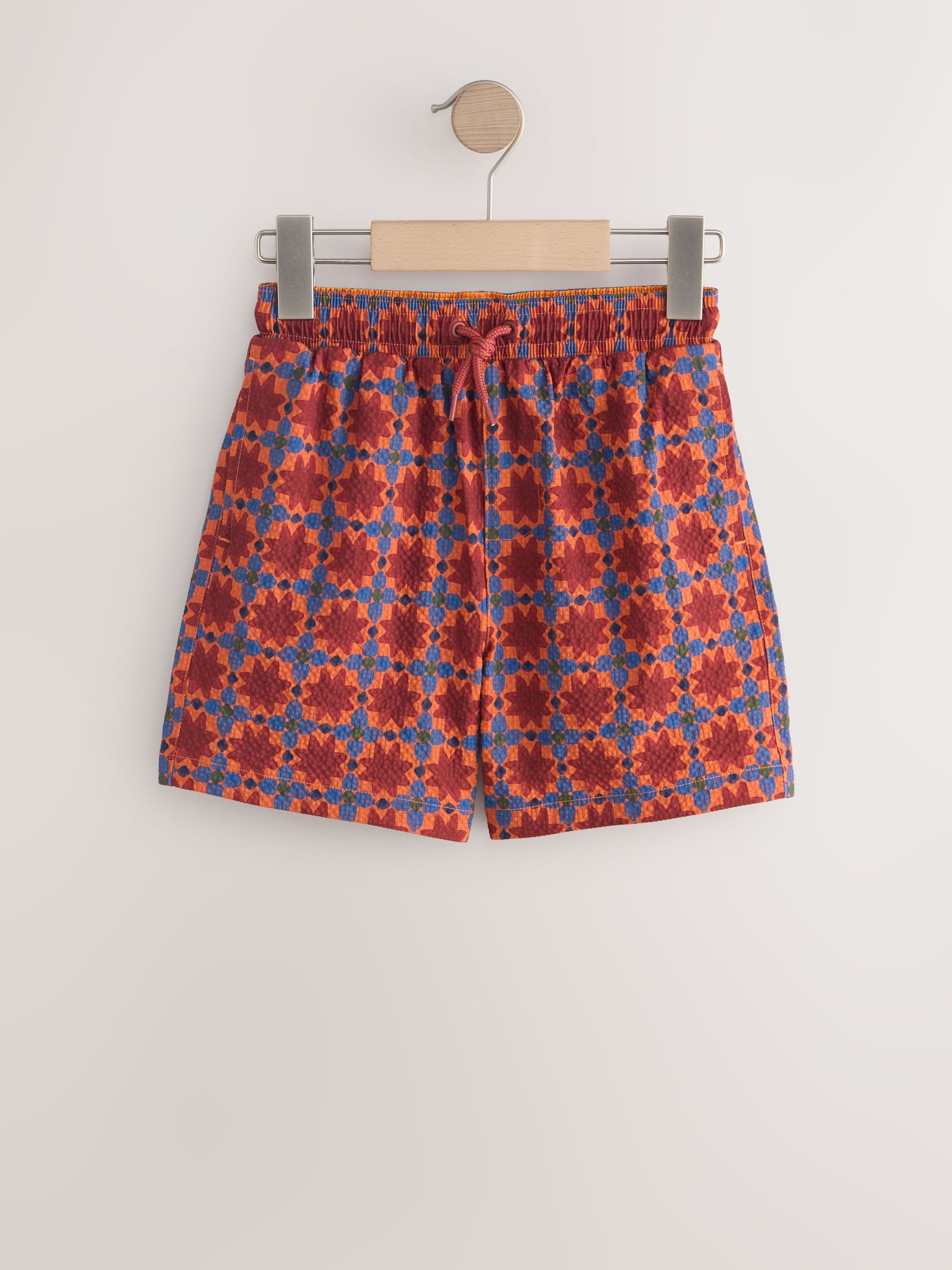 Rust Brown Printed Swim Shorts (3-16yrs) image 7