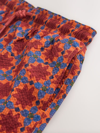 Rust Brown Printed Swim Shorts (3-16yrs) image 9