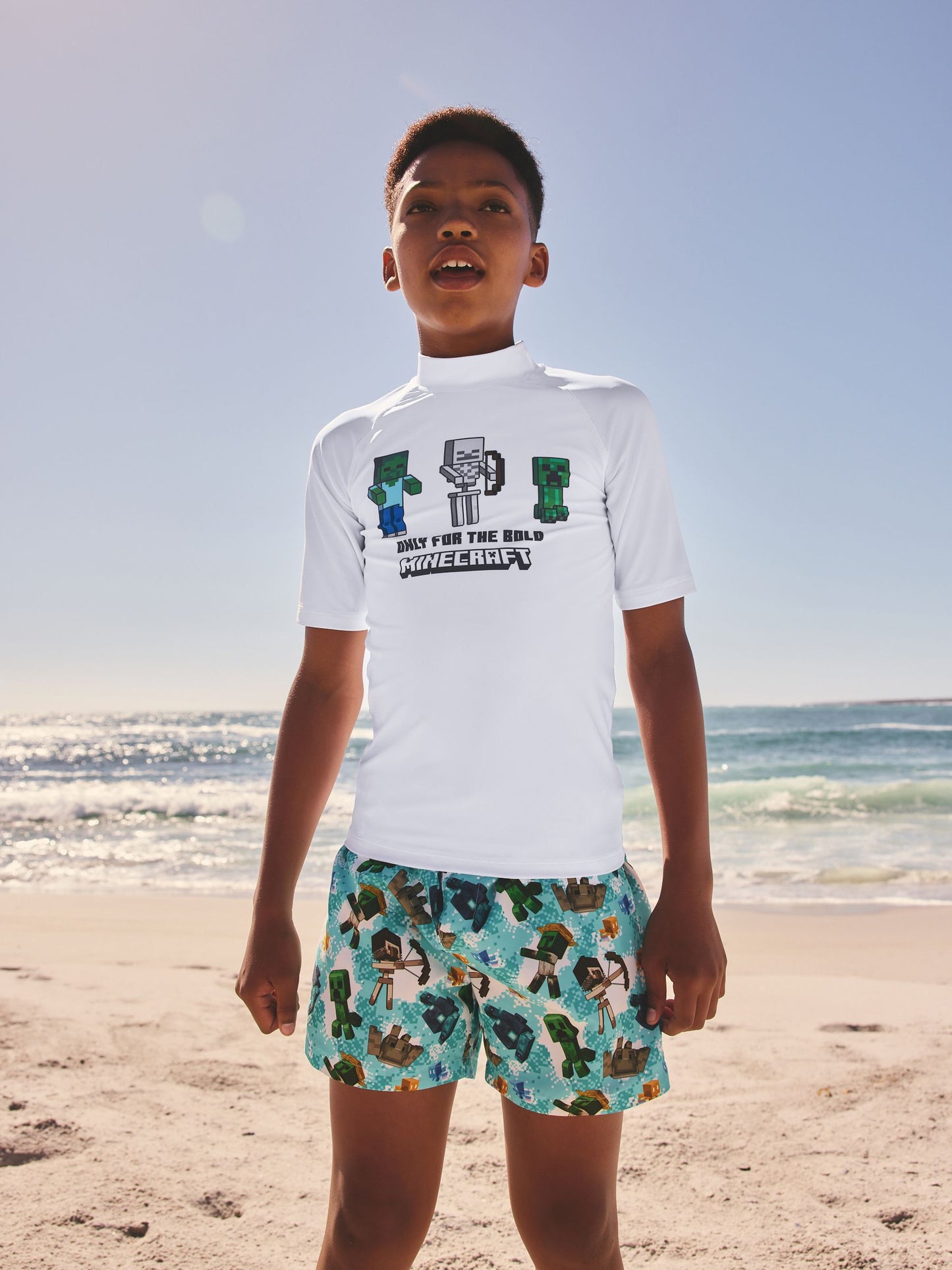 Dsiney Kidz - White Minecraft Rash Vest (3-16yrs) image 1