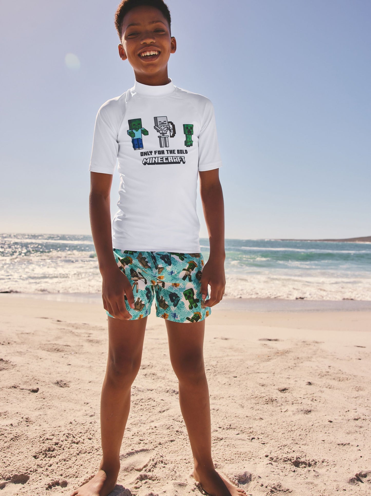 Dsiney Kidz - White Minecraft Rash Vest (3-16yrs) image 3