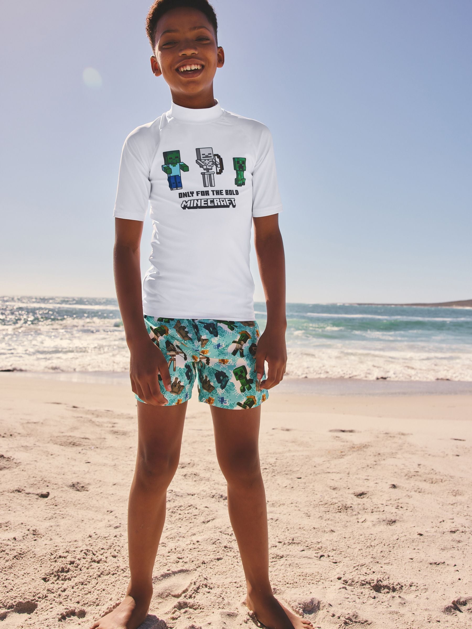 Dsiney Kidz - White Minecraft Rash Vest (3-16yrs) image 3