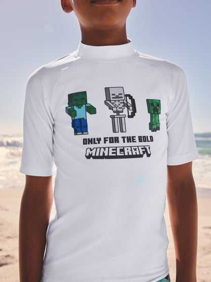 Dsiney Kidz - White Minecraft Rash Vest (3-16yrs) image 4