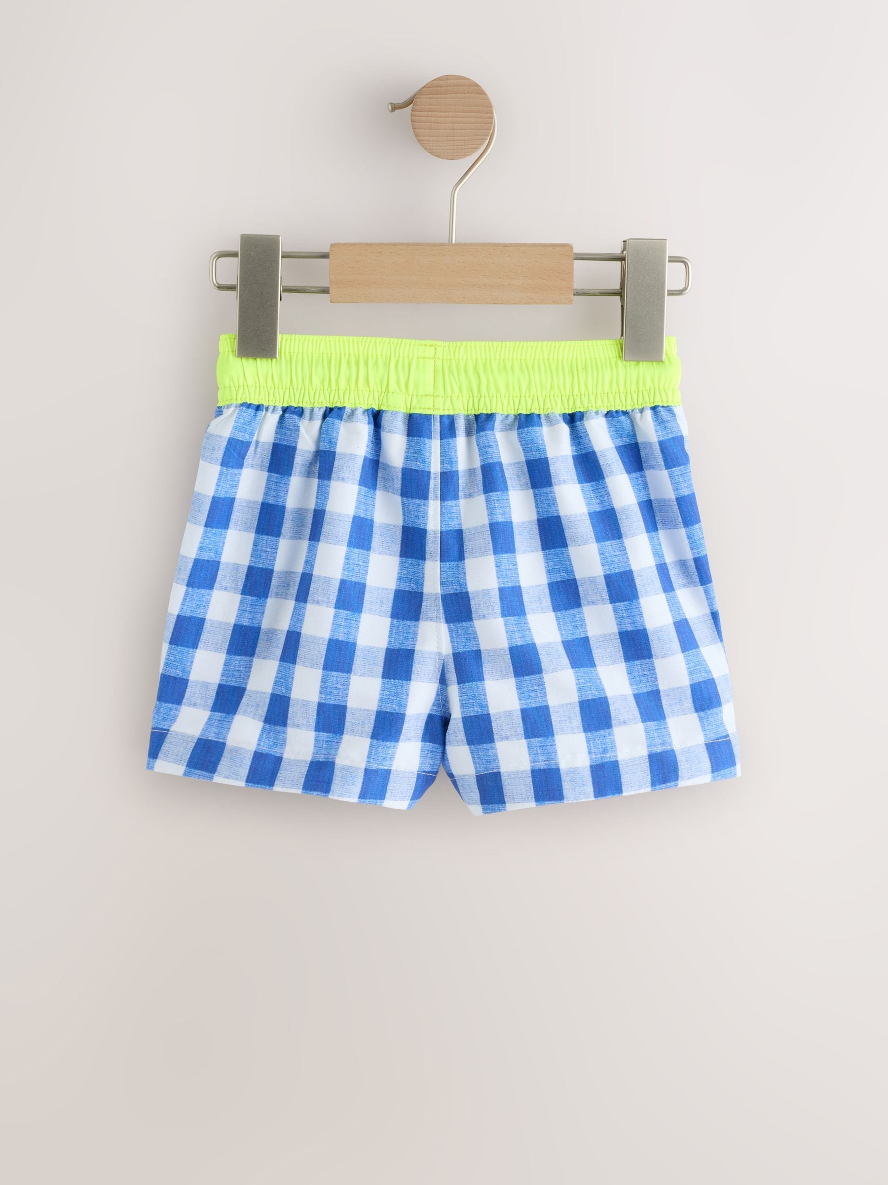 Blue Gingham Printed Swim Shorts (3mths-7yrs) image 6