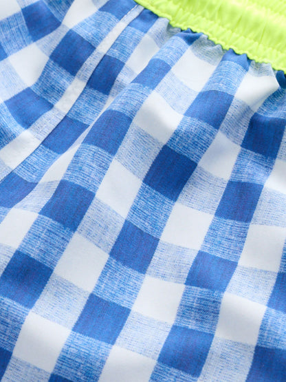Blue Gingham Printed Swim Shorts (3mths-7yrs) image 9