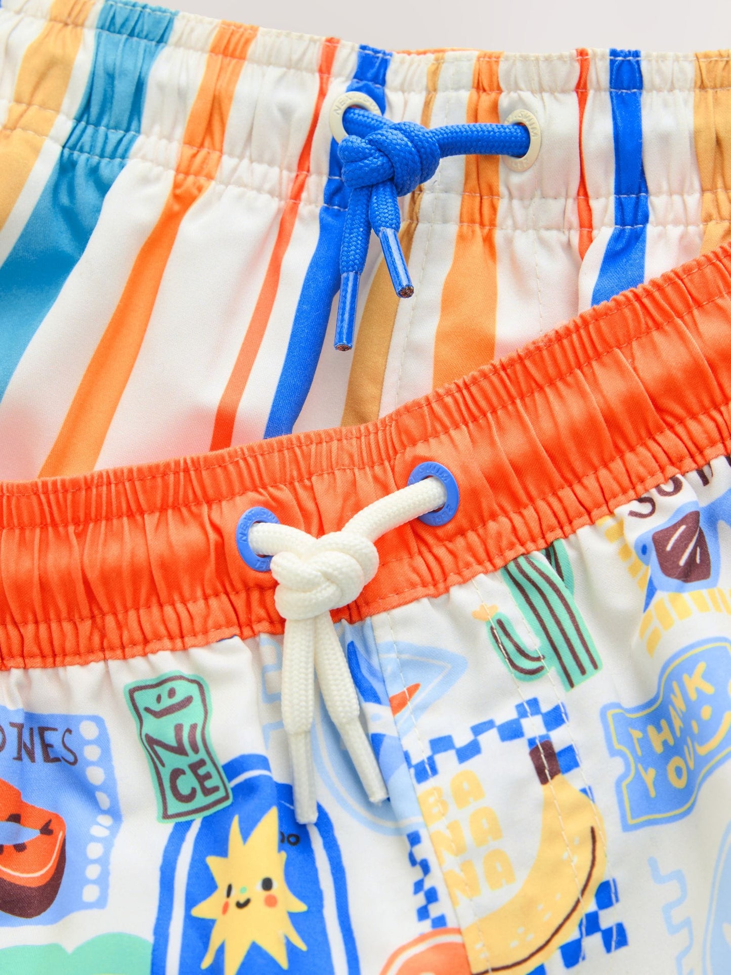 Orange/White Printed Swim Shorts 2 Pack (3mths-7yrs) image 9