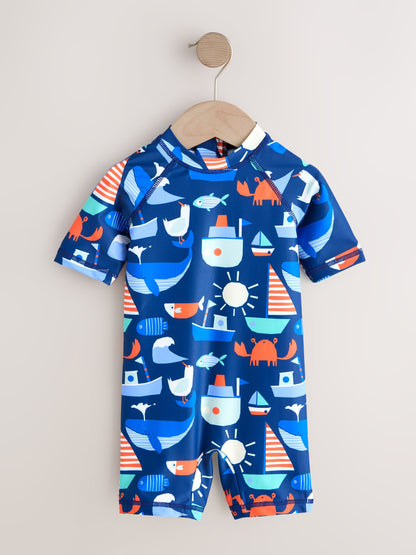Navy Nautical Sunsafe All-In-One Swimsuit (3mths-7yrs) image 5