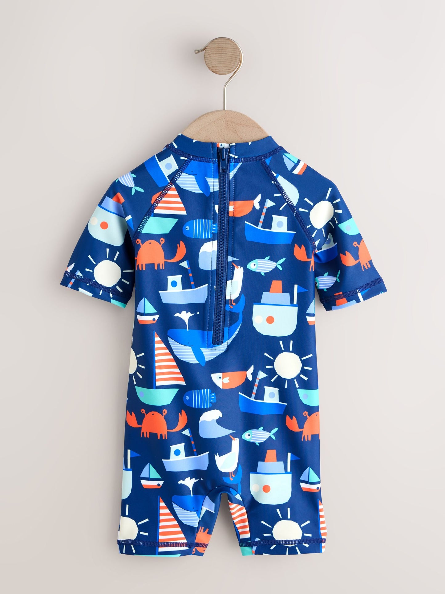 Navy Nautical Sunsafe All-In-One Swimsuit (3mths-7yrs) image 6
