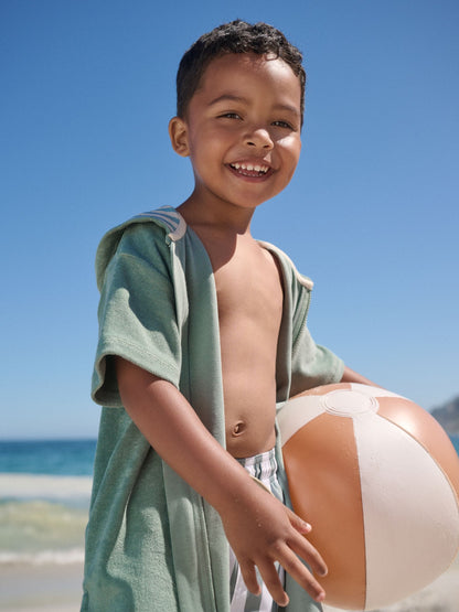Sage Green Towelling Zip Through Cover-Up (3mths-7yrs) image 2