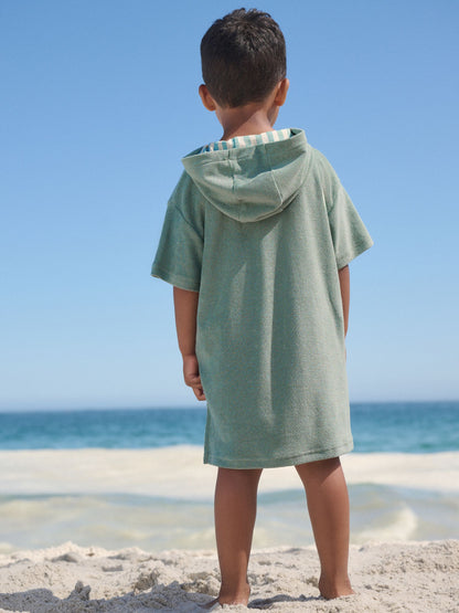 Sage Green Towelling Zip Through Cover-Up (3mths-7yrs) image 3