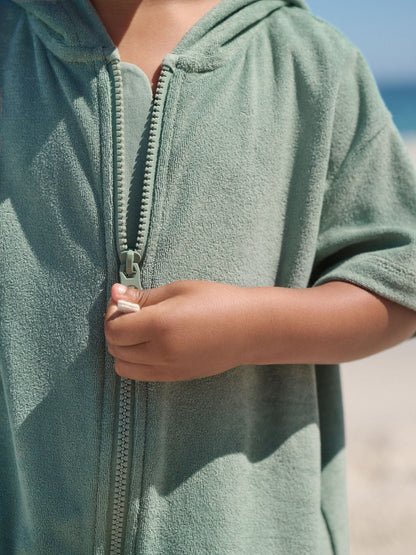 Sage Green Towelling Zip Through Cover-Up (3mths-7yrs) image 5