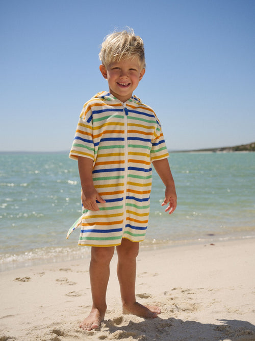 Multi Stripe Towelling Zip Through Cover-Up (3mths-7yrs) image 1