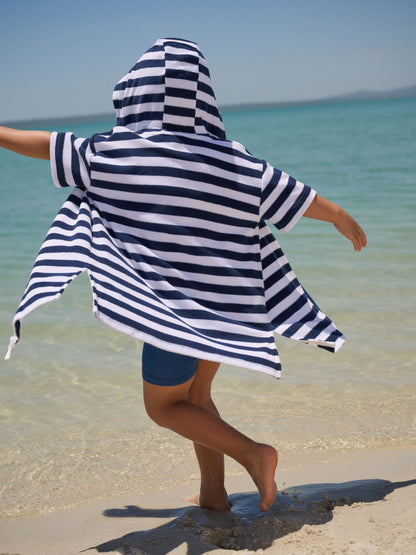Navy Stripe Towelling Zip Through Cover-Up (3mths-7yrs) image 4