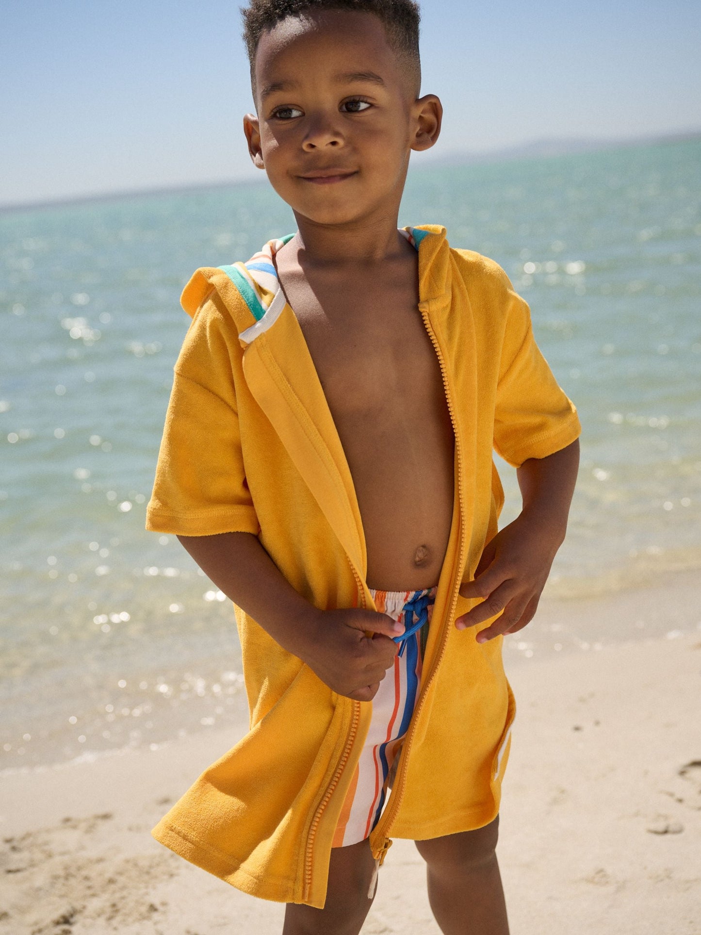 Orange Towelling Zip Through Cover-Up (3mths-7yrs) image 2
