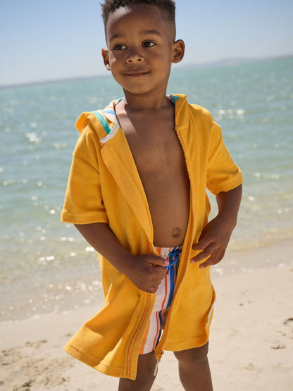 Orange Towelling Zip Through Cover-Up (3mths-7yrs) image 2