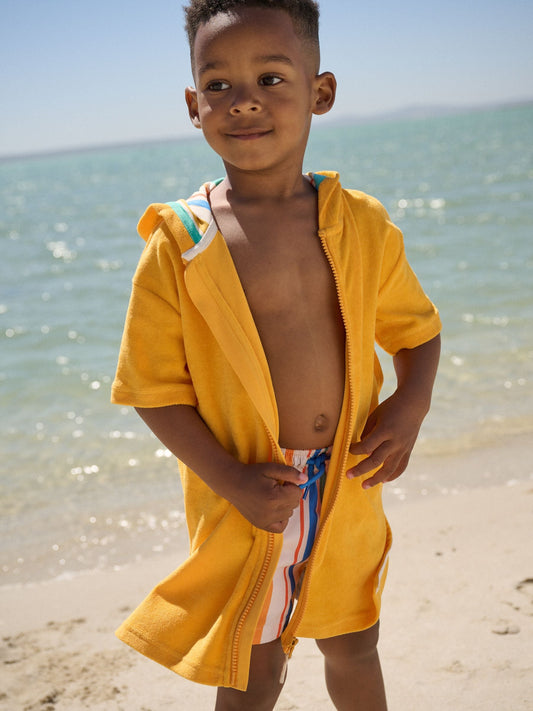 Orange Towelling Zip Through Cover-Up (3mths-7yrs) image 2