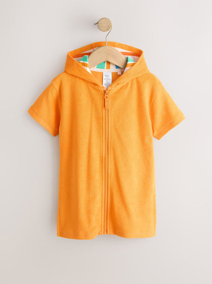 Orange Towelling Zip Through Cover-Up (3mths-7yrs) image 5