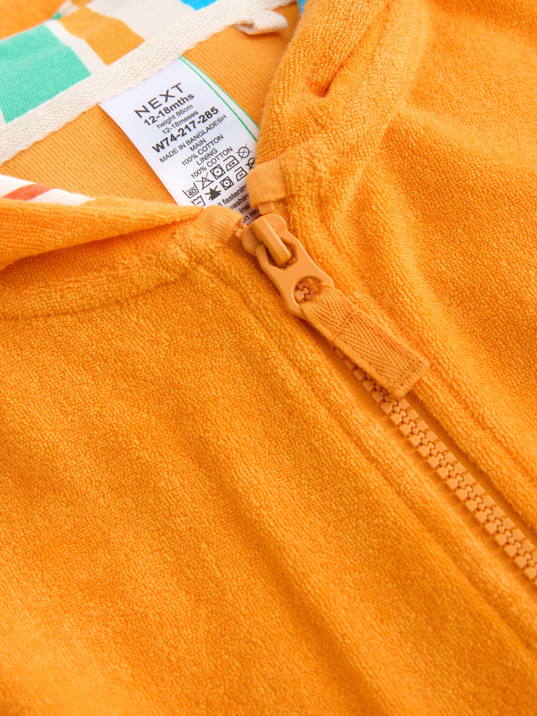 Orange Towelling Zip Through Cover-Up (3mths-7yrs) image 7