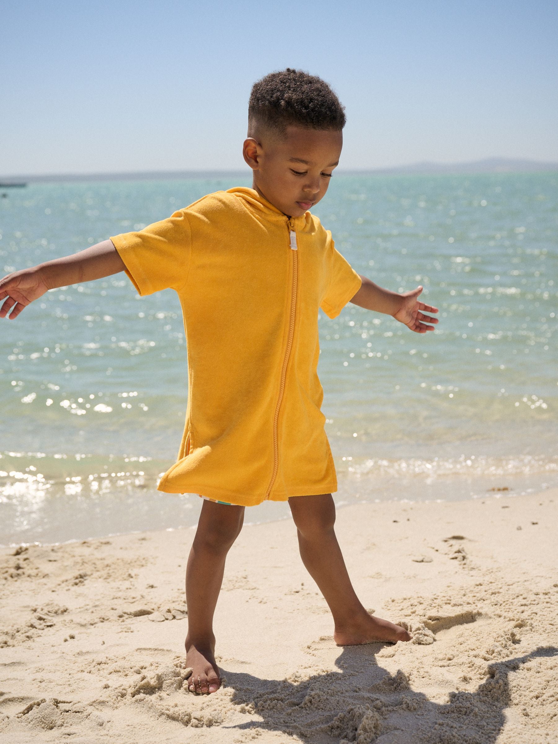 Orange Towelling Zip Through Cover-Up (3mths-7yrs) image 1
