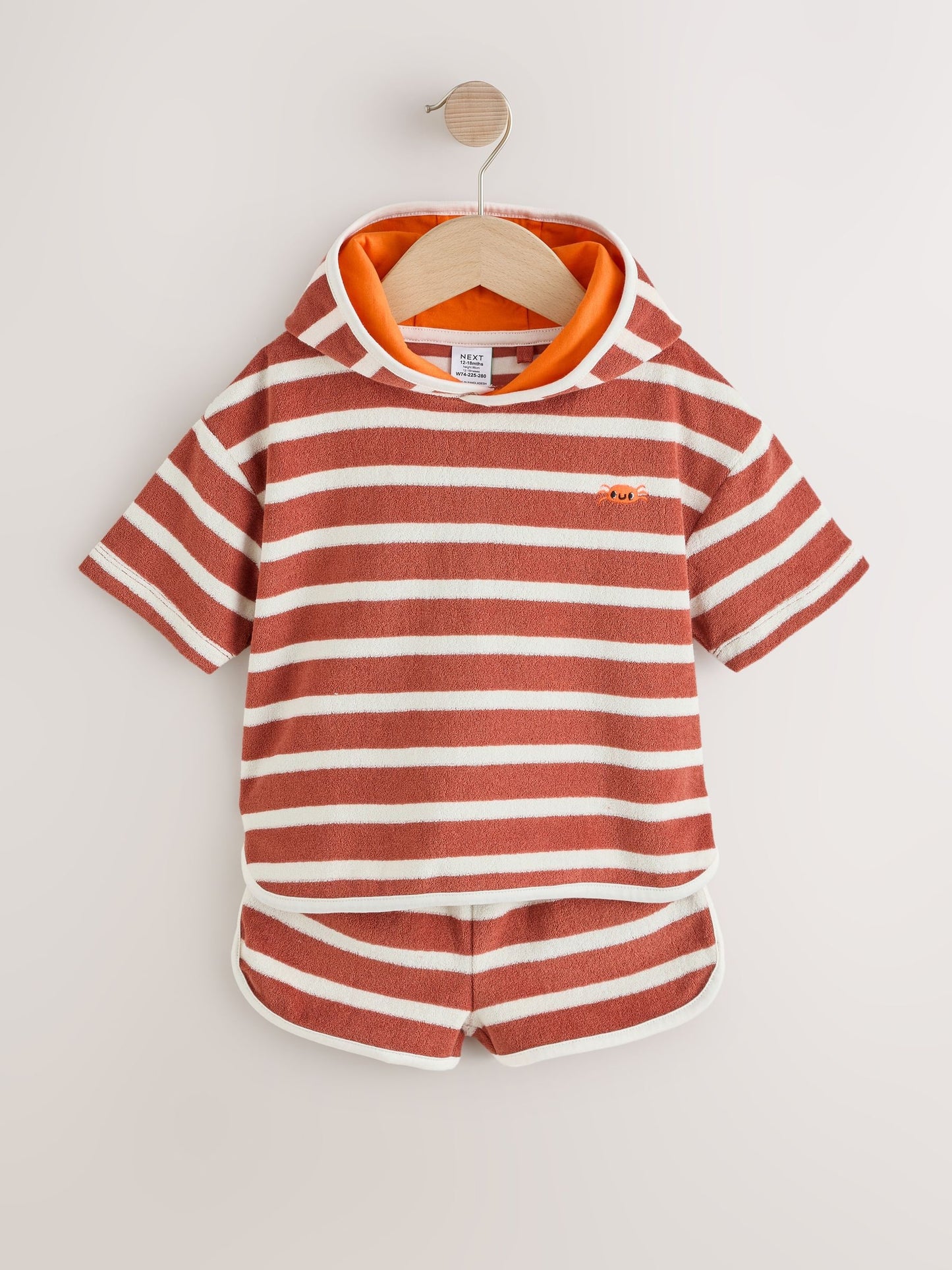 Rust Brown Stripe Towelling Top and Shorts Set (3mths-7yrs) image 7