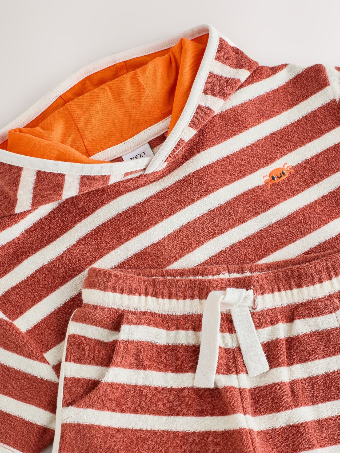 Rust Brown Stripe Towelling Top and Shorts Set (3mths-7yrs) image 9