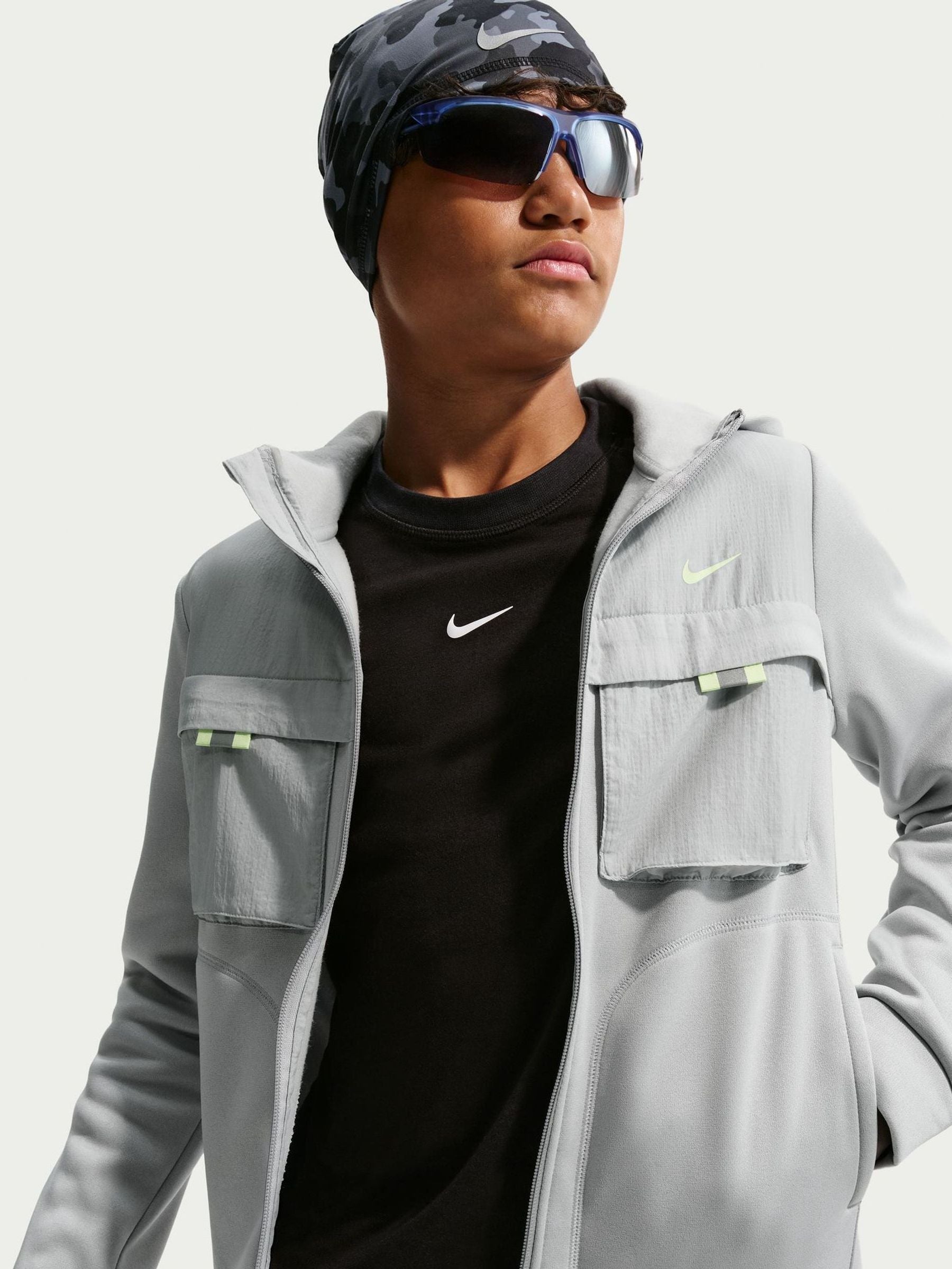Dsiney Kidz - Nike Light Smoke Grey City Utility Full Zip Hoodie image 5