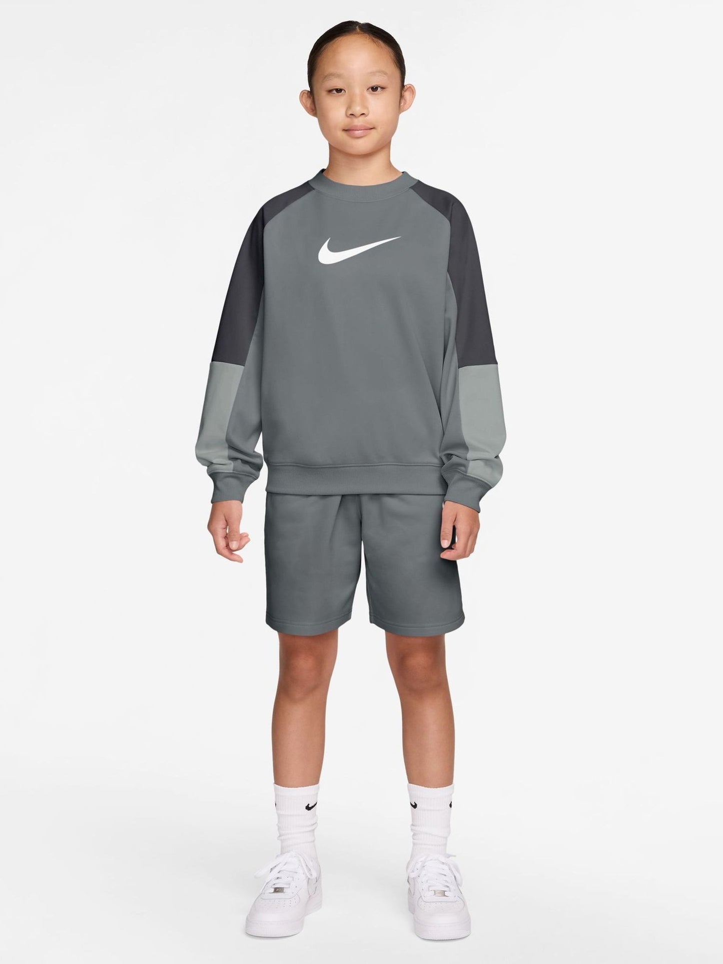 Dsiney Kidz - Nike Smoke Grey Crew and Shorts Tracksuit image 1