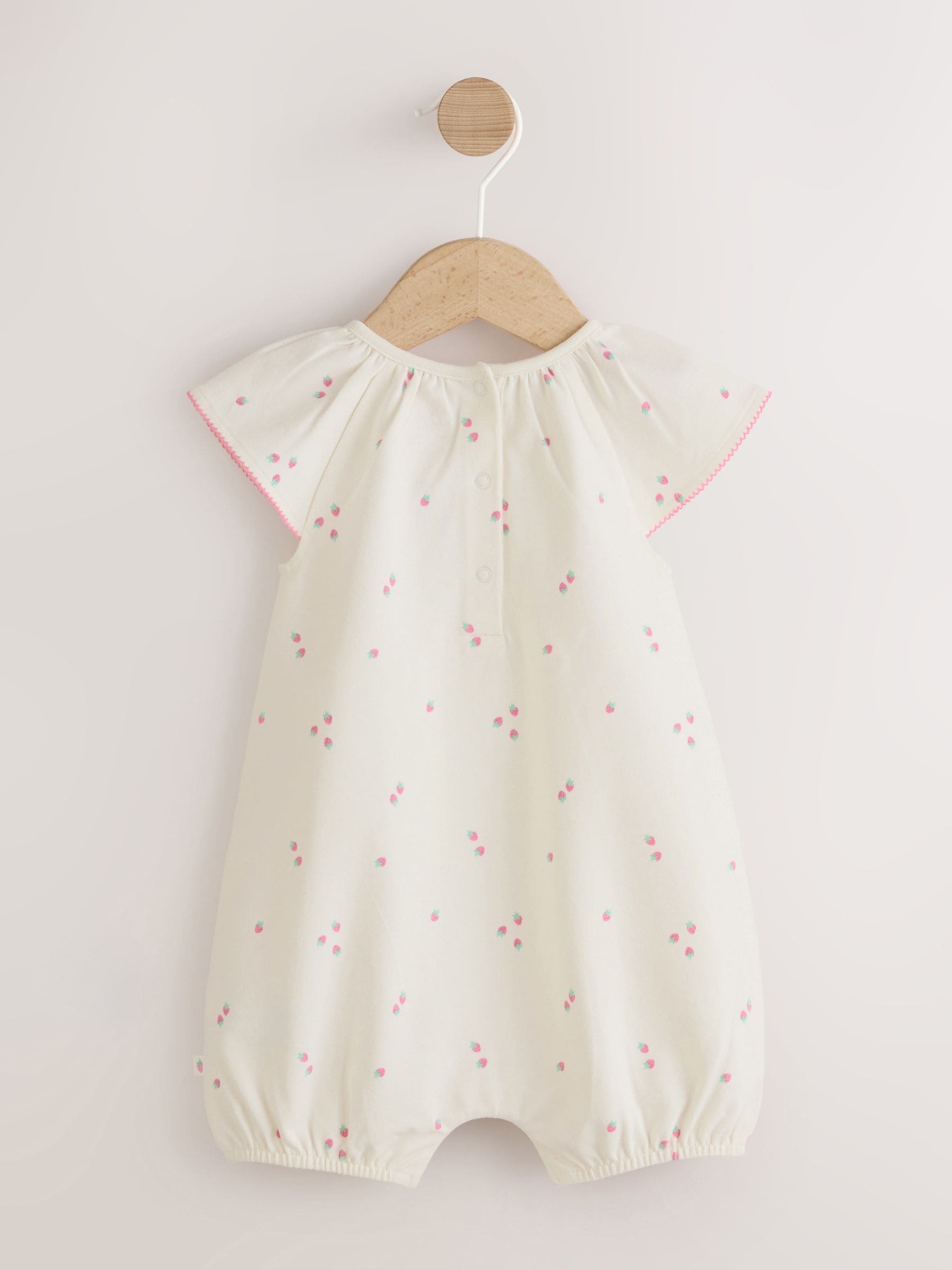 Ecru Fruit All Over Print I Love My Daddy Jersey Baby Romper image 6