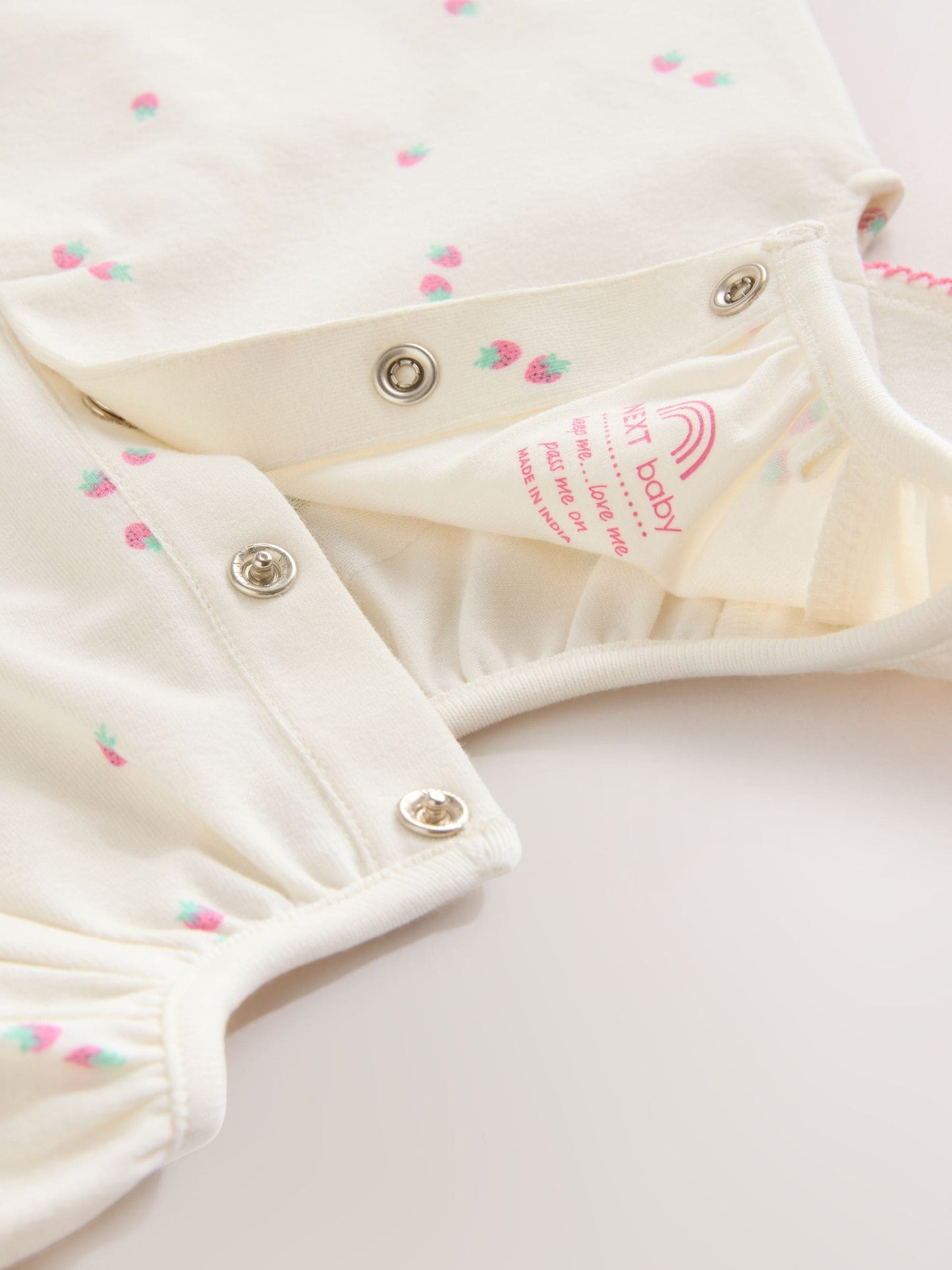 Ecru Fruit All Over Print I Love My Daddy Jersey Baby Romper image 7