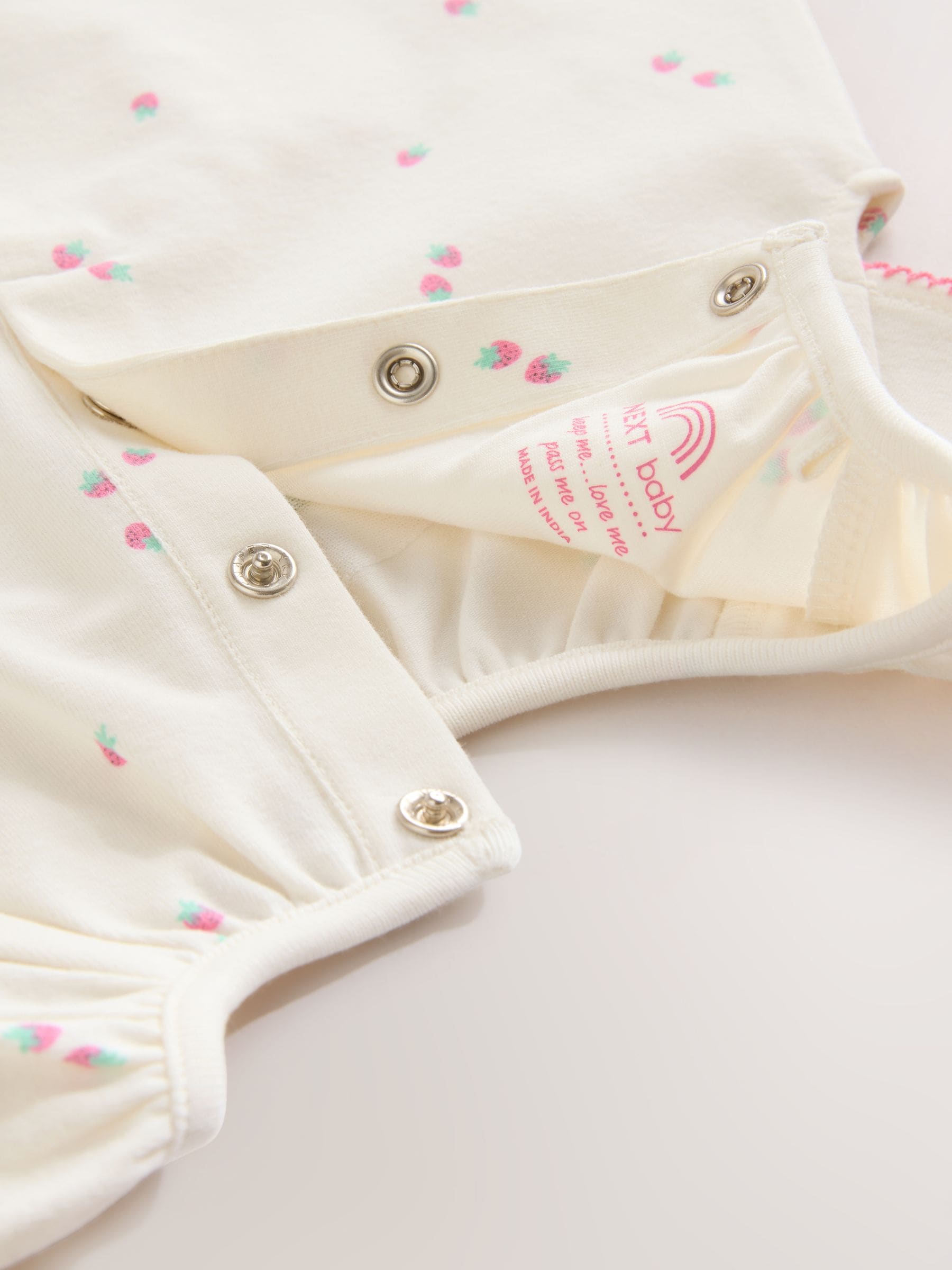 Ecru Fruit All Over Print I Love My Daddy Jersey Baby Romper image 7