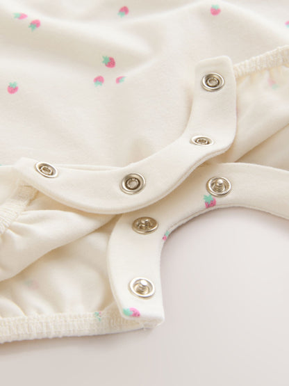 Ecru Fruit All Over Print I Love My Daddy Jersey Baby Romper image 8