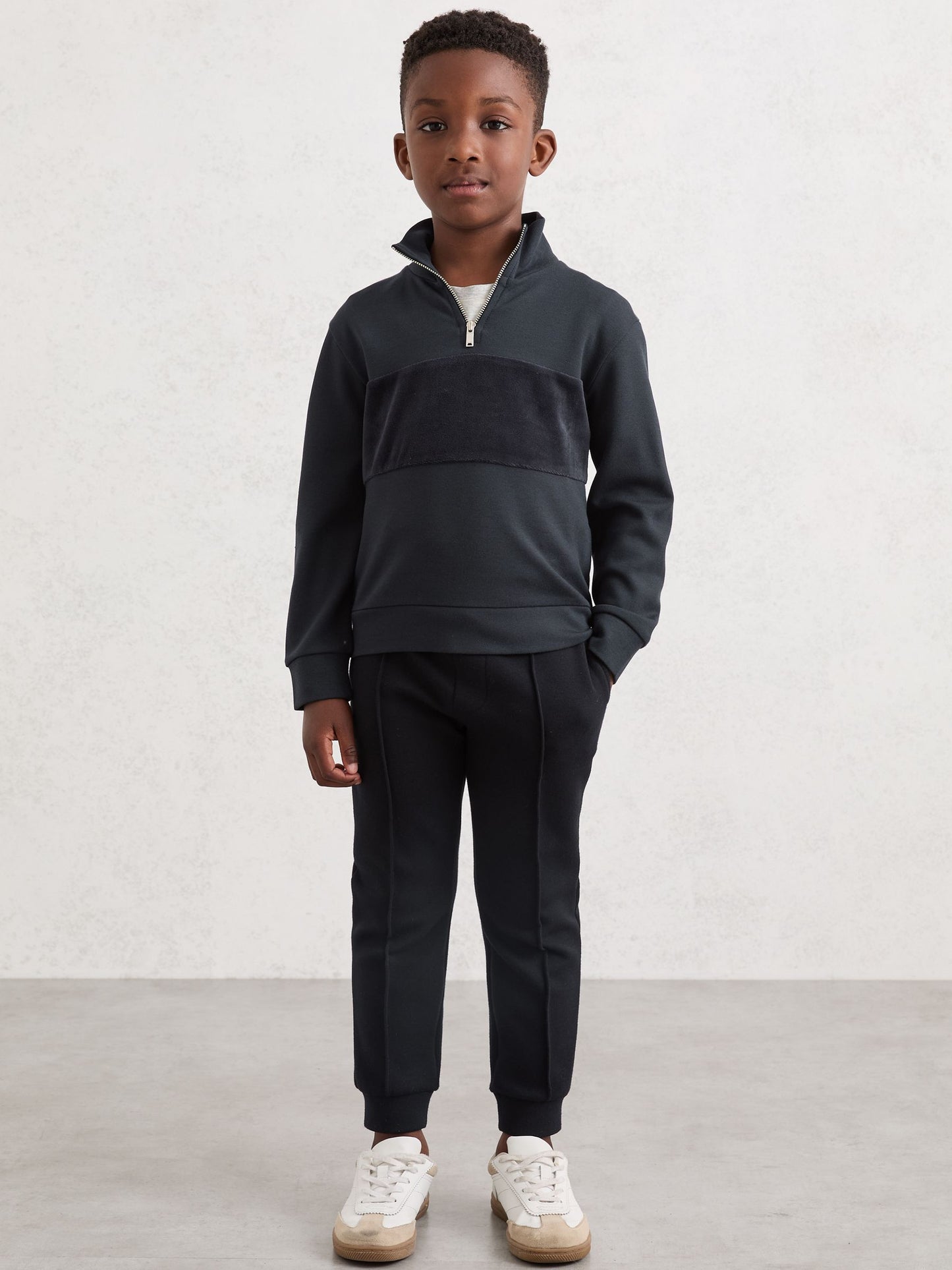 Reiss Navy Blue Premier 9-13 yrs Premium Interlock Drawstring Joggers image 3