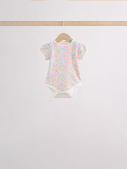 Dsiney Kidz - Pink/Yellow Short Sleeve Baby Bodysuits 5 Pack image 3